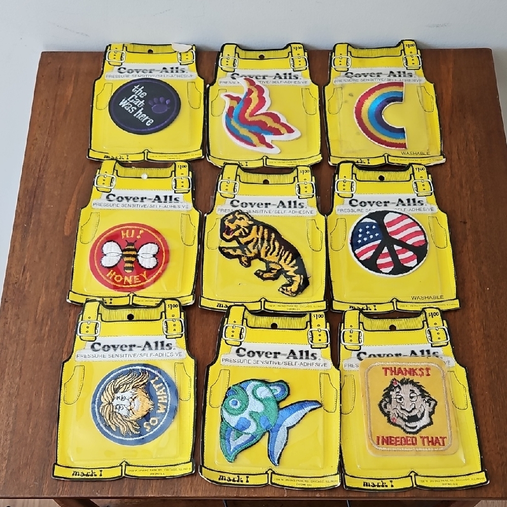 NWT Vintage 70's Cover Alls Patches Lot Of 9 Patches USA